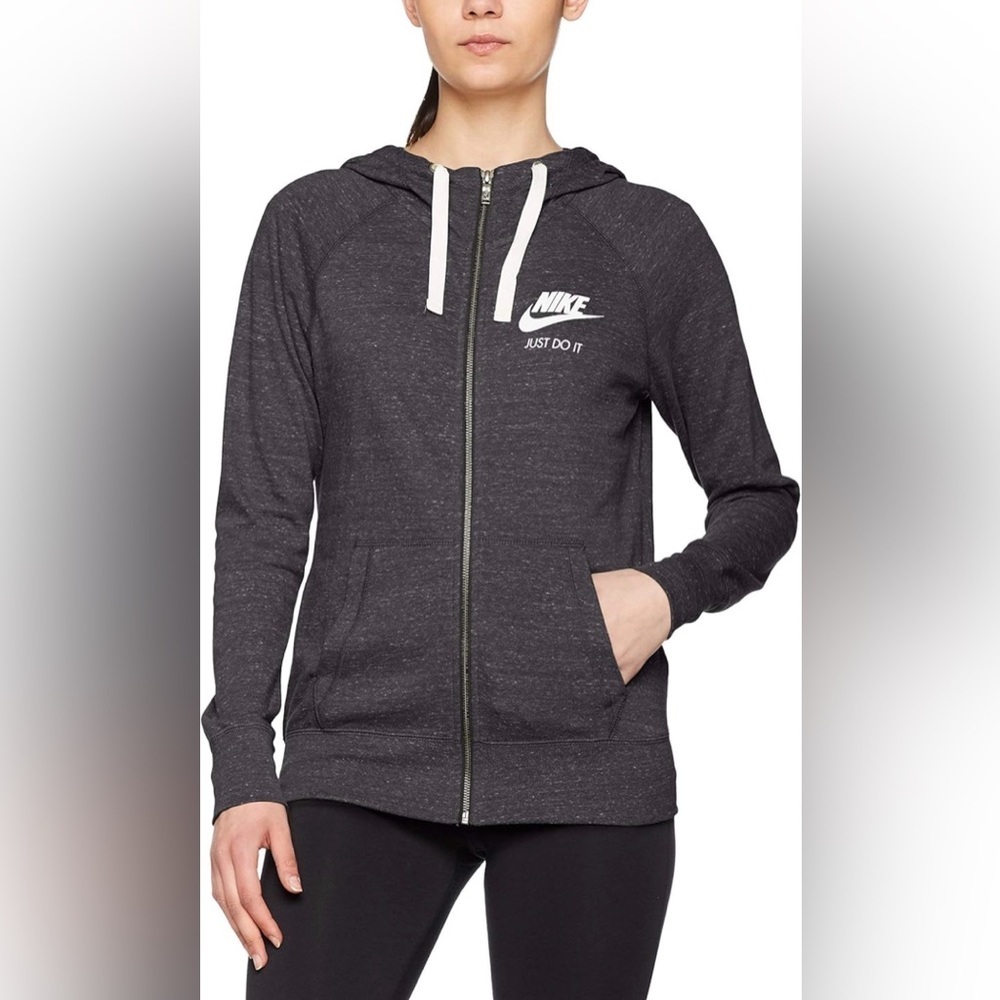 Nike Women's Gray Hoodie with White Accents